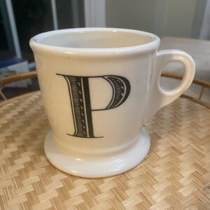ANTHROPOLOGIE “P” Initial “shaving” Mug